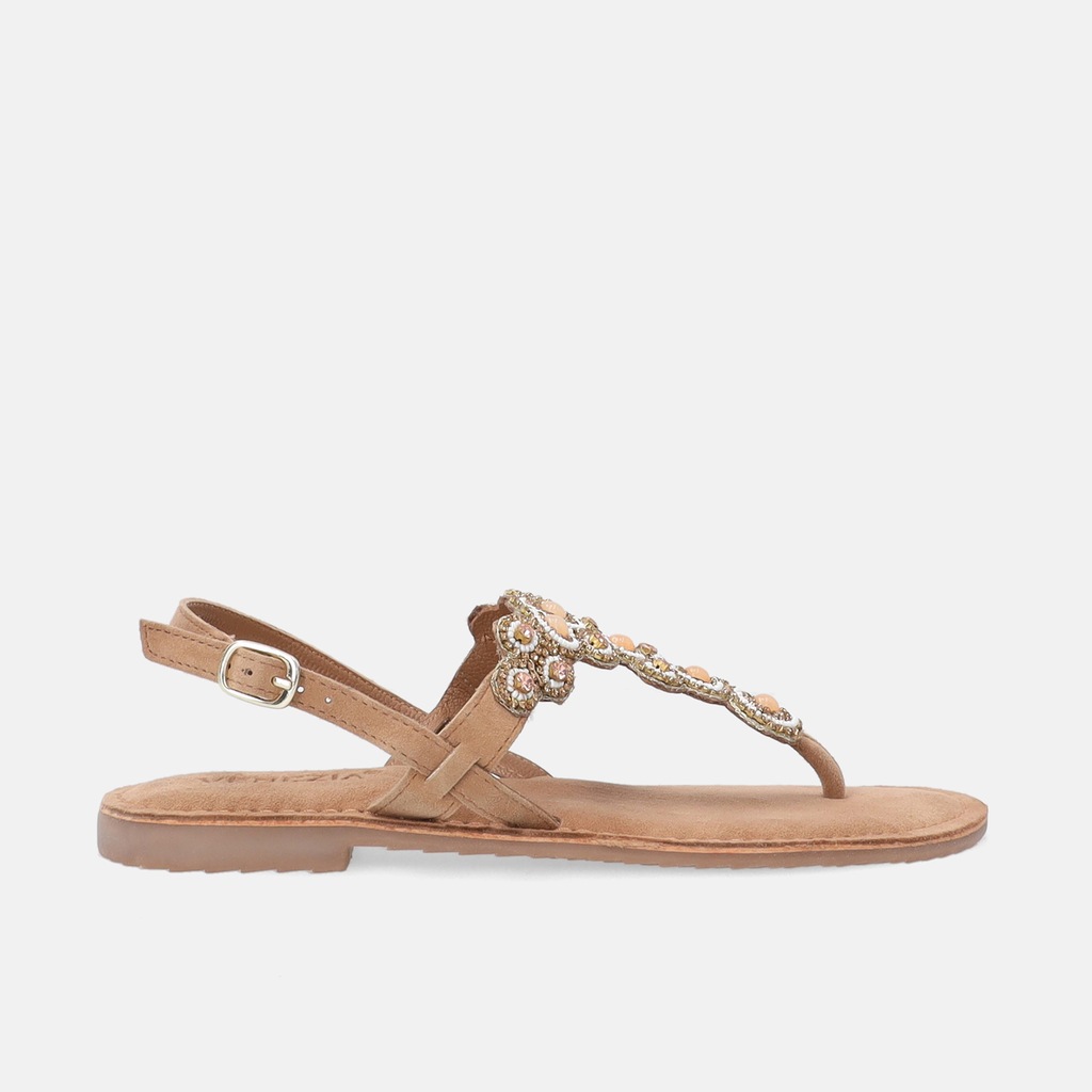 Buty damskie VENEZIA. Modne, wygodne zamszowe japonki z aplikacja rozm. 38