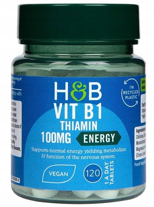 Holland&Barrett Vit B1 100mg energy witamina B1 metabolizm 120 tabletek