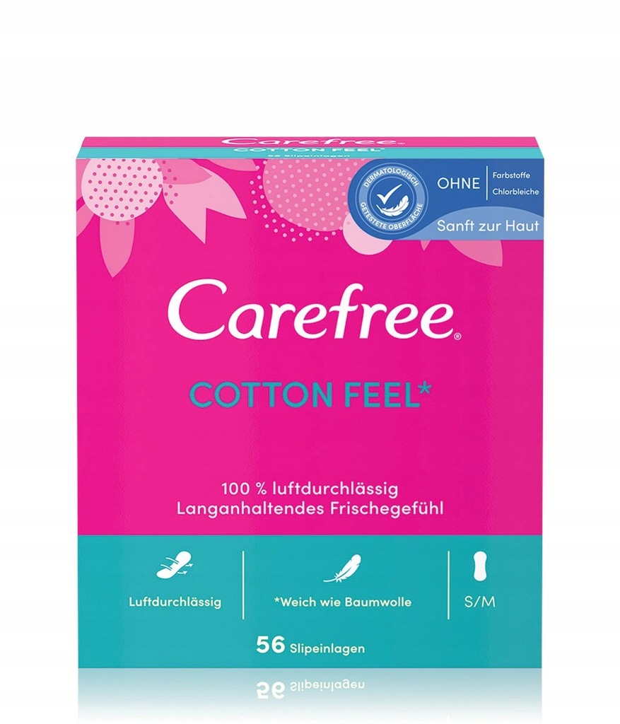 O4816 CAREFREE WKŁADKI HIGIENICZNE S/M 56 SZTUK