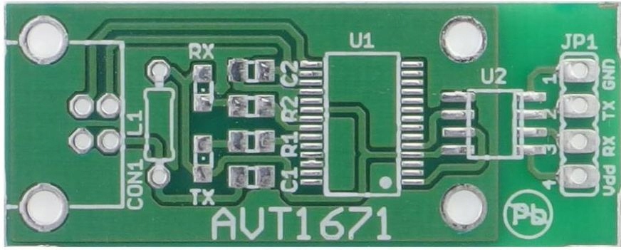 Konwerter USB - RS232 z separacją, AVT1671 PCB