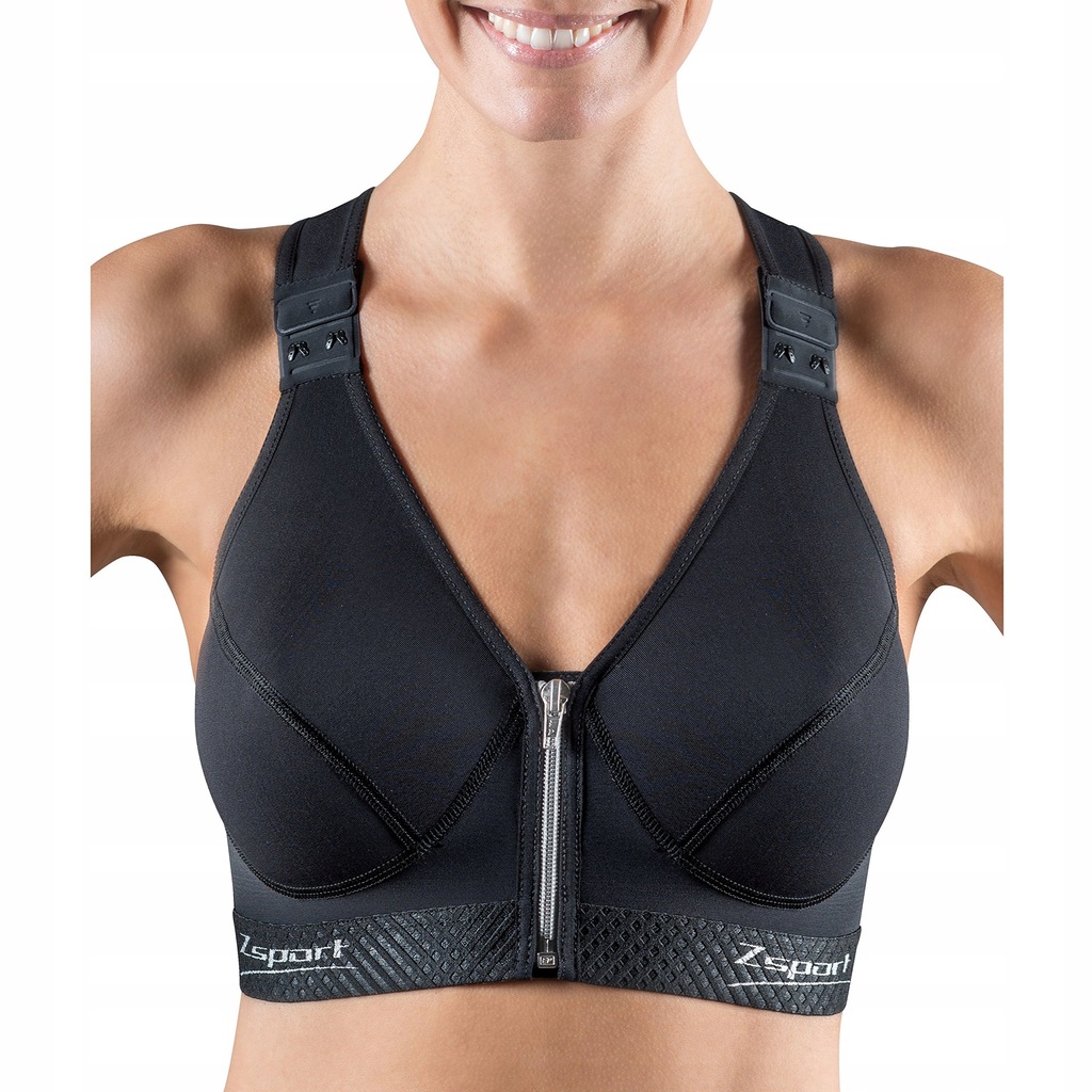 ZSPORT ZBRA SILVER REGULOWANY STANIK SPORTOWY CZARNY F95C