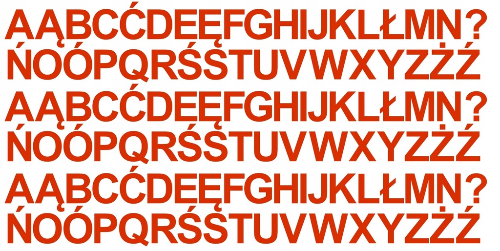 5cm alfabet. Pomarańczowo-czerwone 105szt.