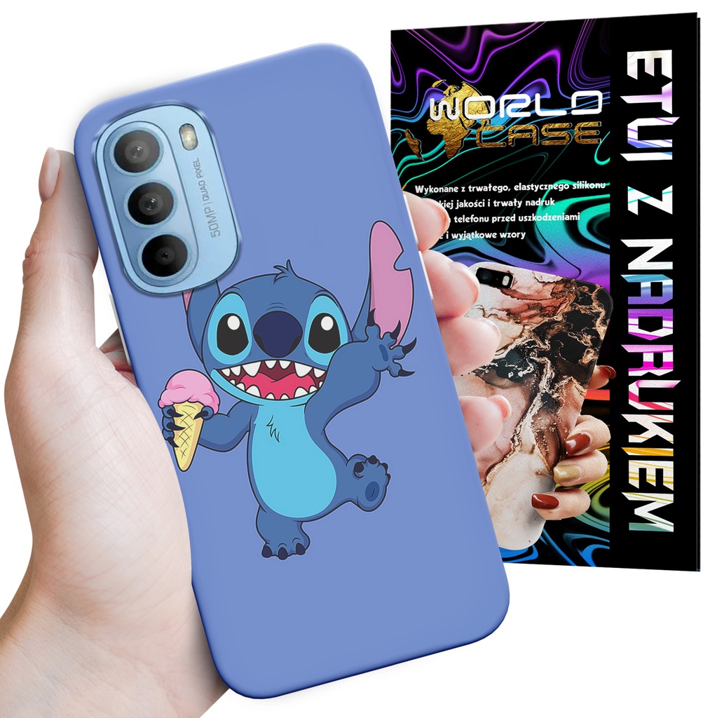ETUI CASE DO MOTOROLA MOTO G52 / G82 - STICH WZORY Z BAJEK PSI PATROL GABI