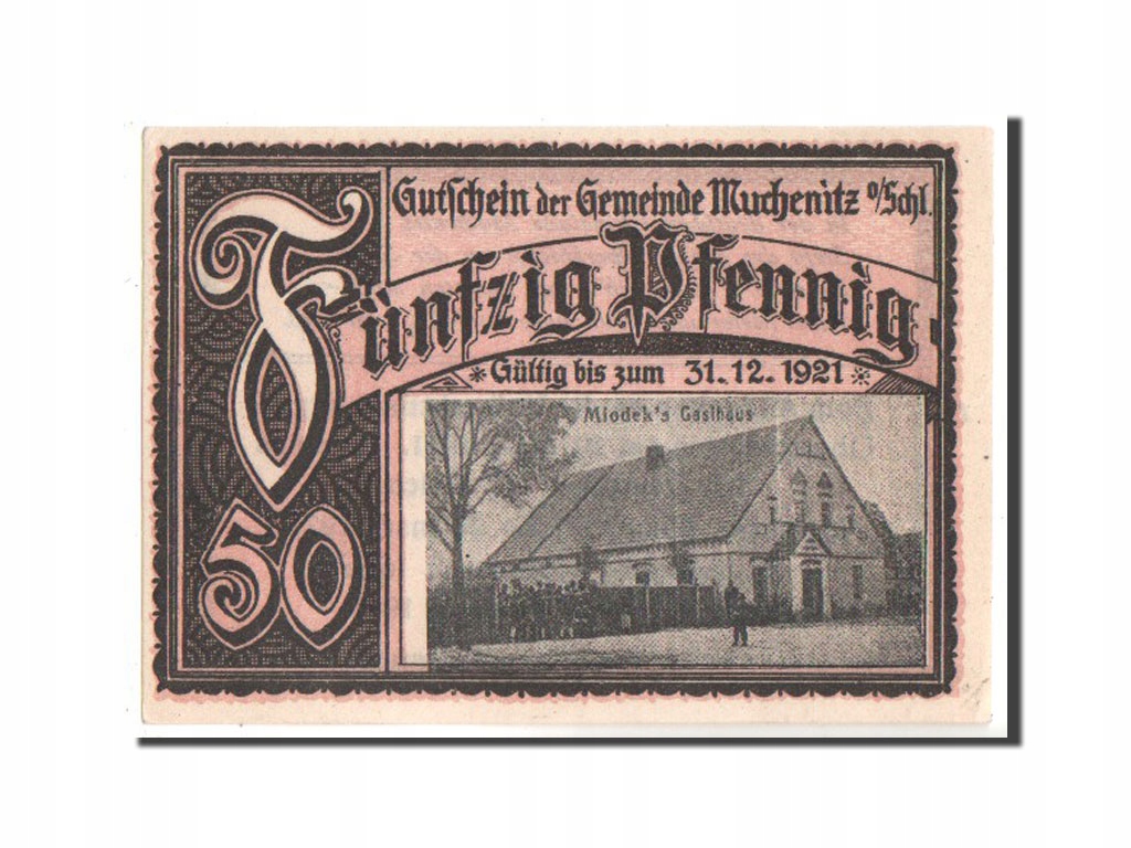 Banknot, Niemcy, Oberschlesien, 50 Pfennig, 1922,