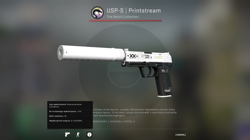 USP-S Printstream USP-S Łańcuch Znaków MW