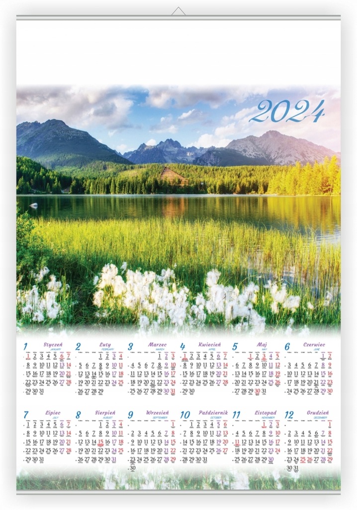Kalendarz NA ŚCIANĘ 2024 PANORAMA GÓR WIDOKI DUŻY KRAJOBRAZ 67 x 99 cm