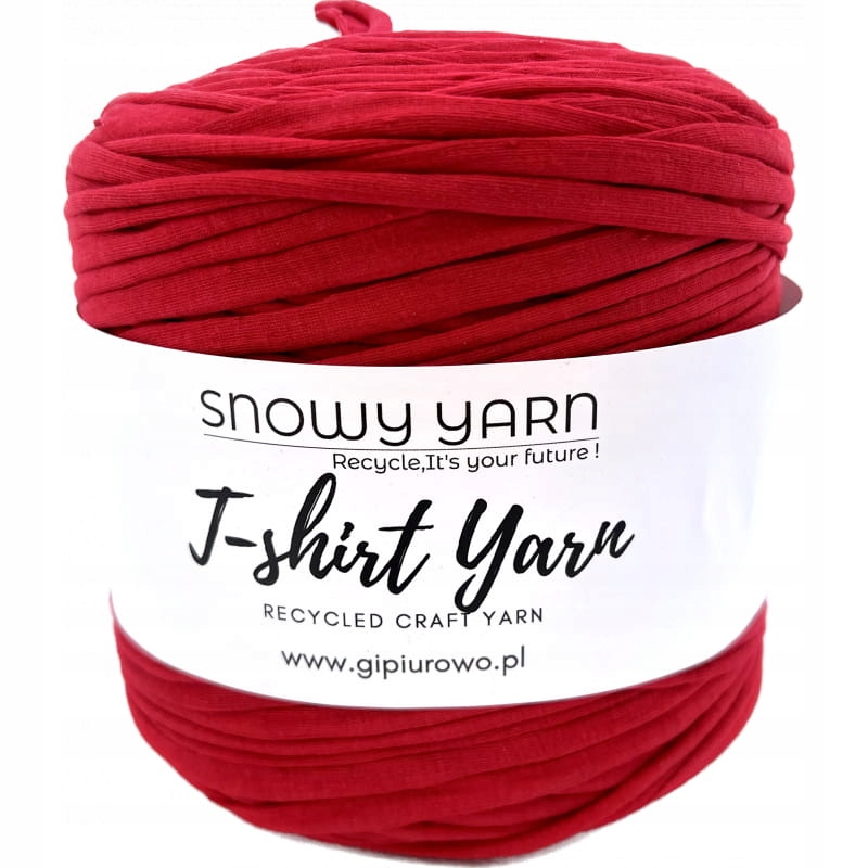 Przędza makaronowa, włóczka spaghetti - T-Shirt Yarn - czerwona - 130 m