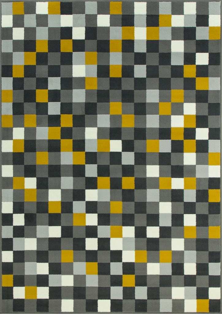 60x110 cm SZARO ŻÓŁTY DYWAN MUSZTARDOWY MIODOWY