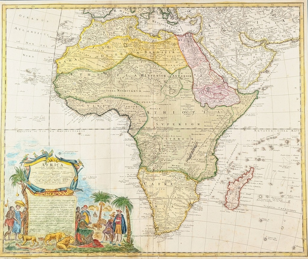 Mapa Afryki ok. 1750 r. Spadkobiercy Homanna Hase