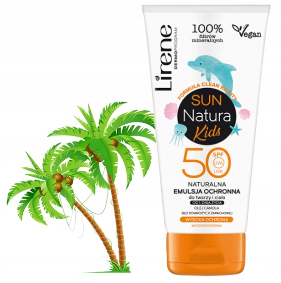 Lirene Sun Natura Kids naturalna Emulsja ochronna dla dzieci SPF 50+ 100ml