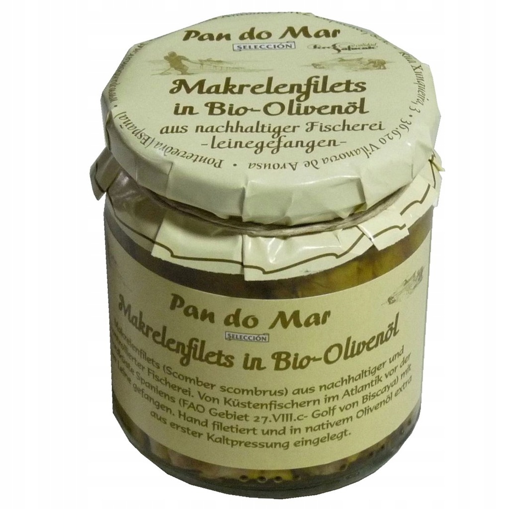 MAKRELA FILETY W BIO OLIWIE Z OLIWEK EXTRA VIRGIN 220 g PAN DO MAR