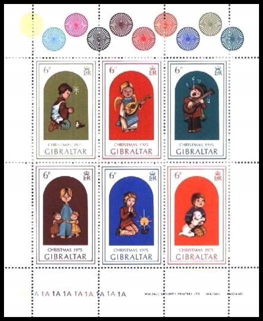 Gibraltar 1975 ar 328-33 ** Boże Narodzenie Muzyka