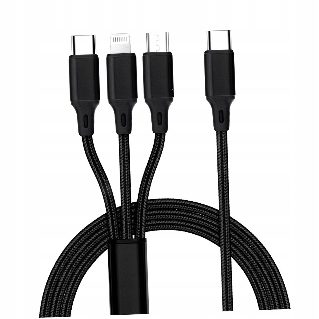 Kabel 3w1 USB TYP-C Lightning + USB-C + microUSB 2.4A 1.2m