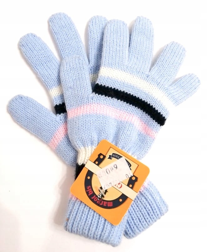Rękawiczki zimowe dziecięce Niebieskie Akryl 14cm
