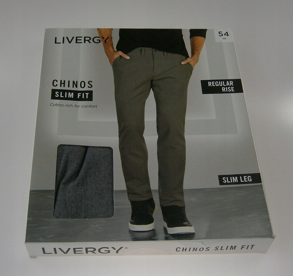 Spodnie męskie chinos ,,Slim fit" Livergy 54