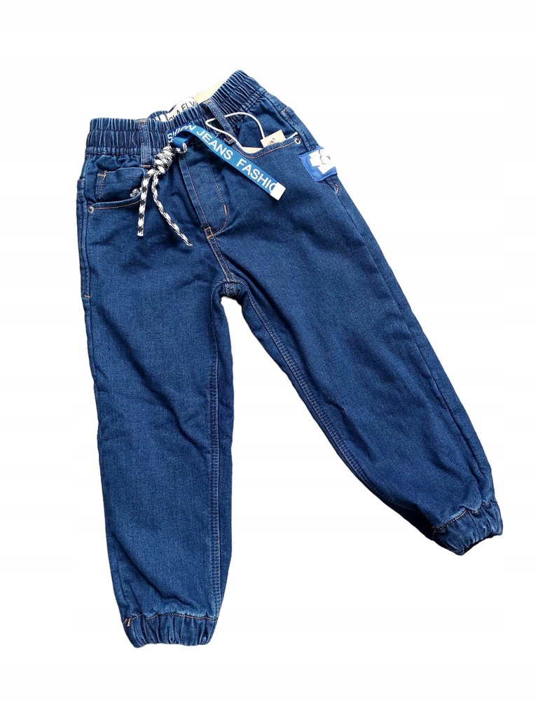 Spodnie chłopięce ocieplane jeans grube 104-110