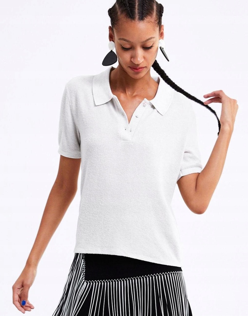 R2A031 ZARA__FY3 KOSZULKA POLO GUZIKI CASUAL__S