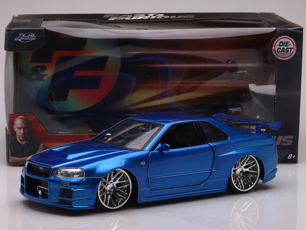 Nissan Skyline GT-R R34 Fast & Furious - 2002, blue Jada 1:24