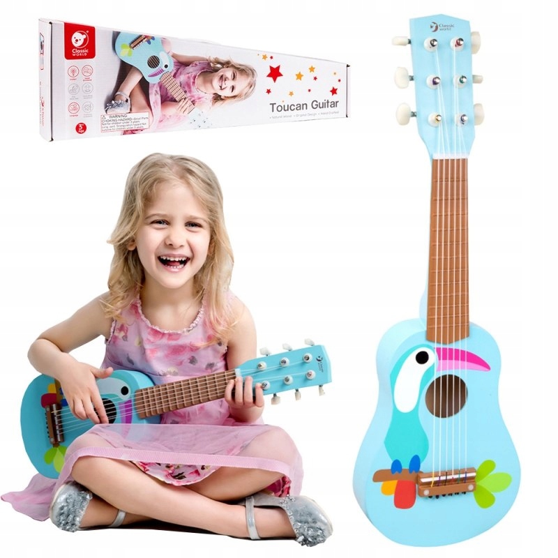 CLASSIC WORLD Drewniana Gitara Dla Dzieci Toucan