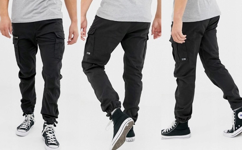 23K132 JACK & JONES_NT1 CZARNE BOJÓWKI_W32/L32