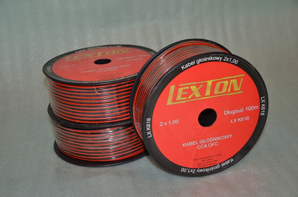 Kabel głośnikowy przewód Lexton 2x1,00 CCA szpula