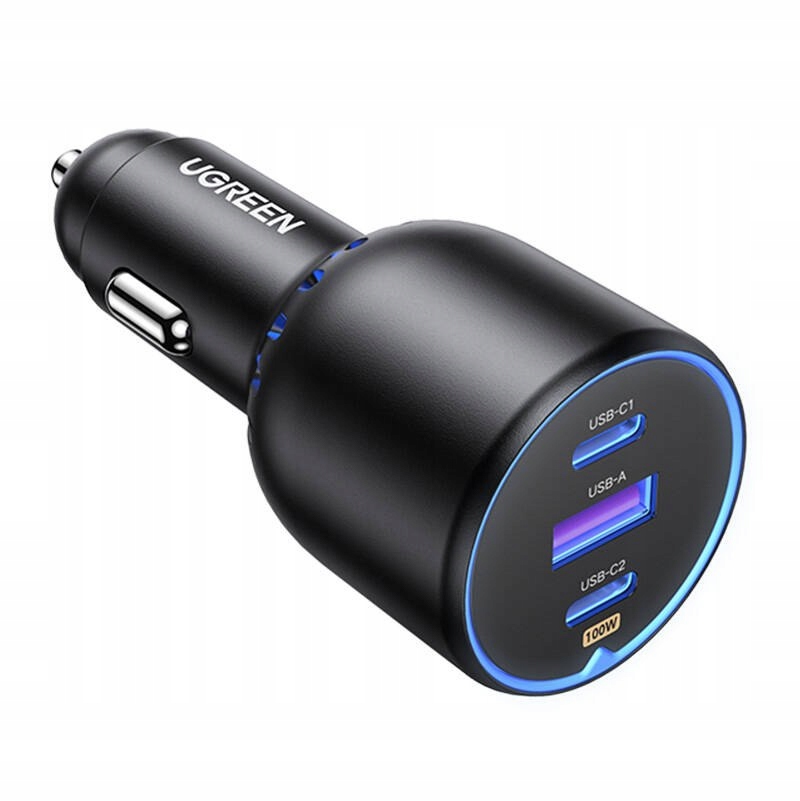 UGREEN Ładowarka samochodowa UGREEN CD293, 2XUSB-C PD+ USB-A 130W (czarna)