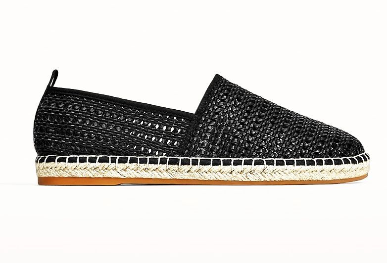 ZARA CZARNE BUTY ESPADRYLE Z JUTOWA PODESZWA 41