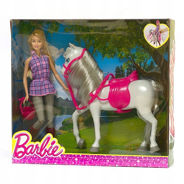 Mattel BARBIE Lalka z koniem DHB68 24*