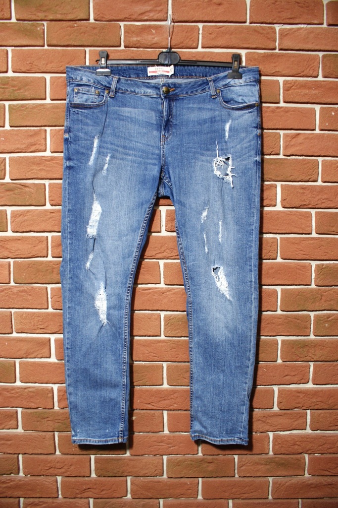 JANINA spodnie jeansy dziury DB+ 48