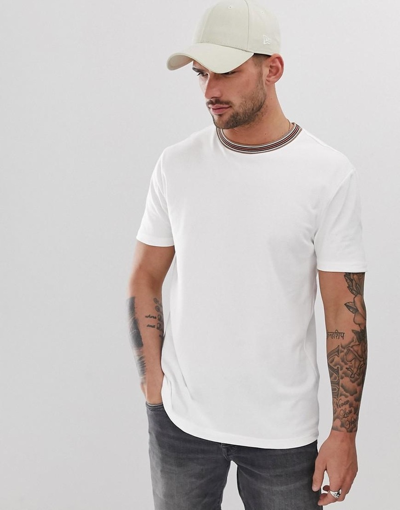 RIVER ISLAND__XDI T-SHIRT Z OZDOBNYM DEKOLTEM__M