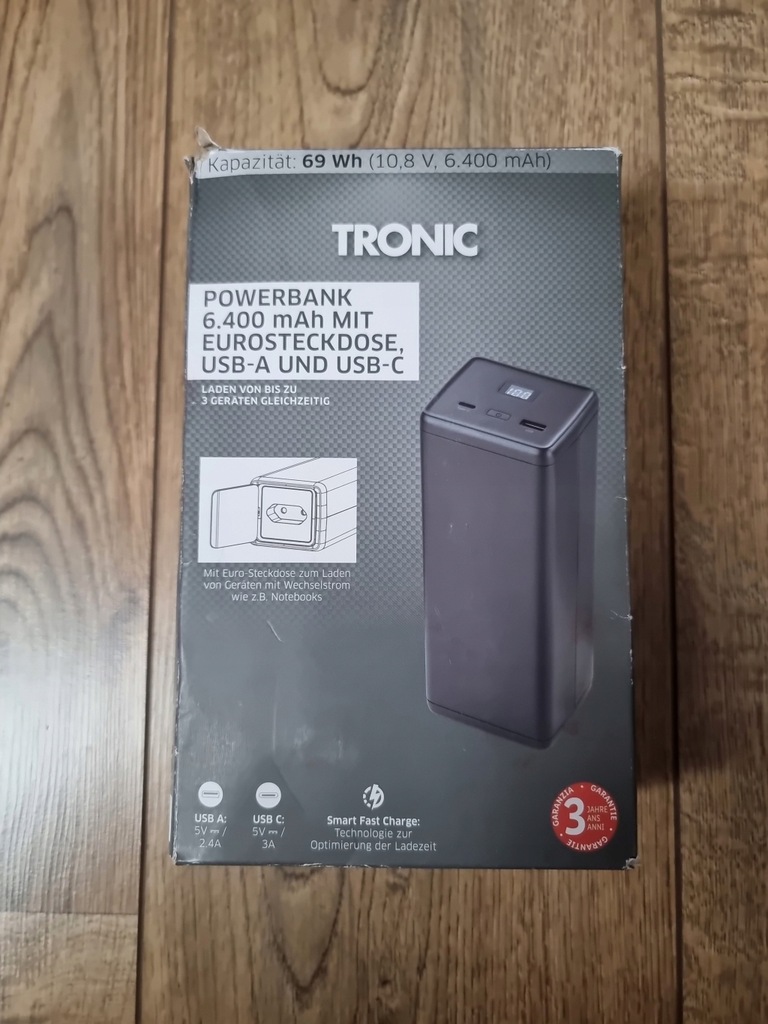 TRONIC Powerbank 10,8 V, 6.400 mAh USB + AC 230v - 13135805605 - oficjalne  archiwum Allegro
