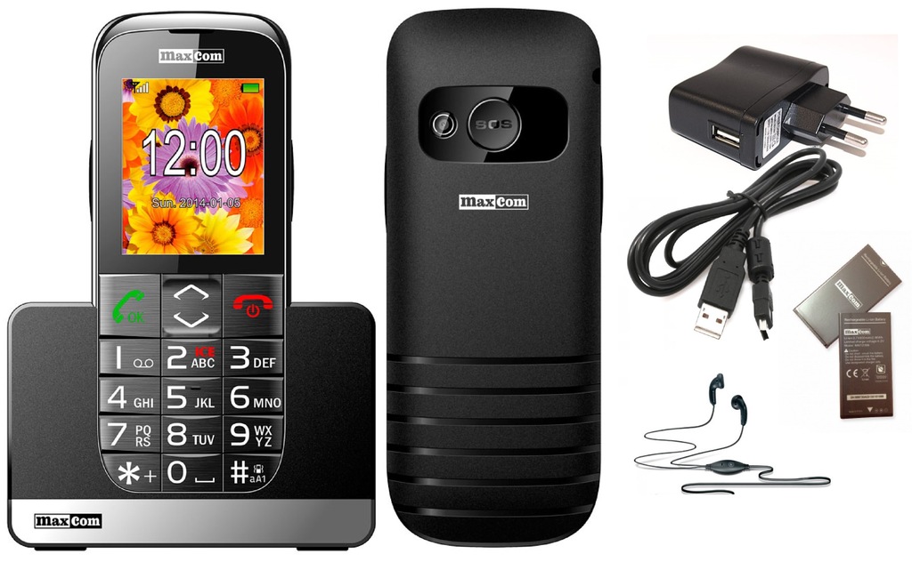 TELEFON KOMÓRKOWY MAXCOM MM720 dla SENIORA SOS ICE