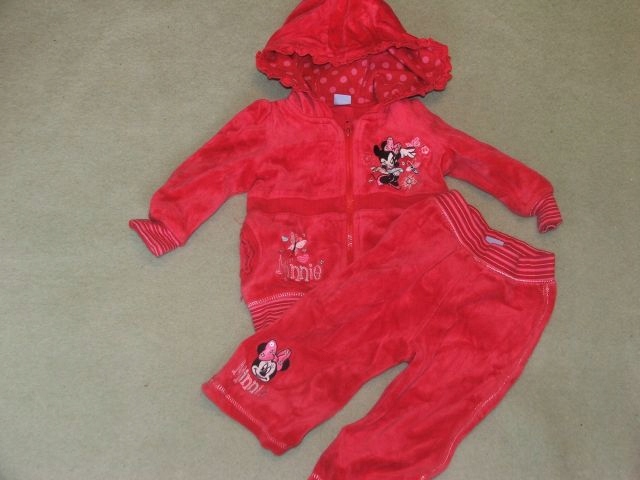 Dresik welurowy z Minnie 6-9m Disney