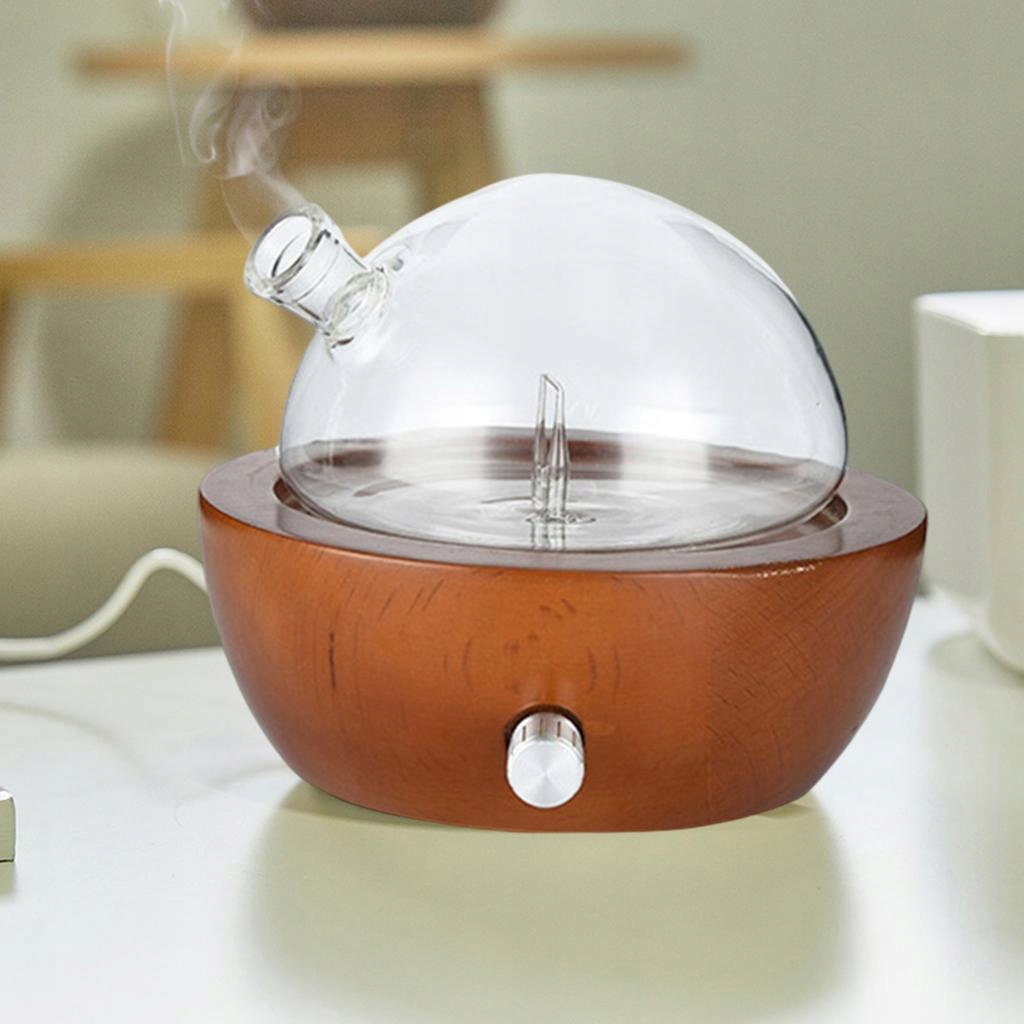 Nebulizing Essential Oil Diffuser Quiet Glass Vaporizer Adjustable Red Wood