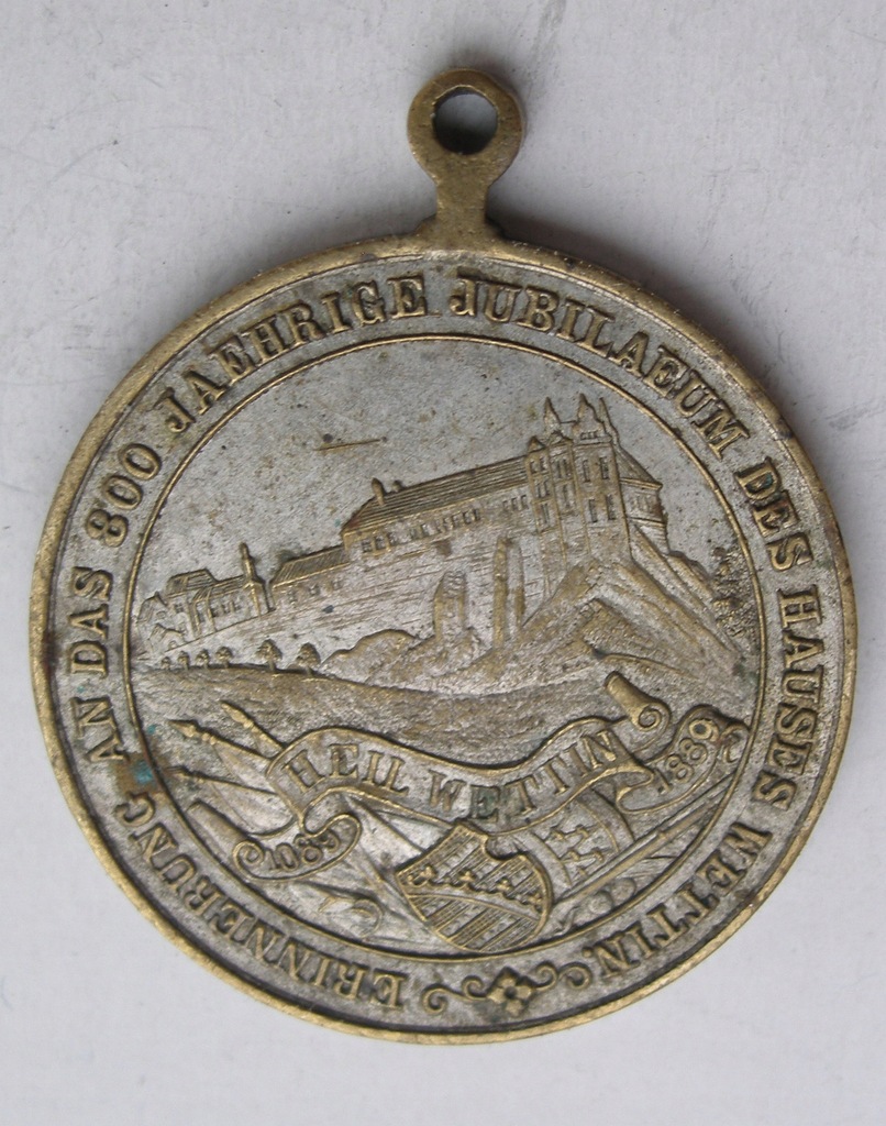 Medal Saksonia 800 lat domu Wettynów król Albert
