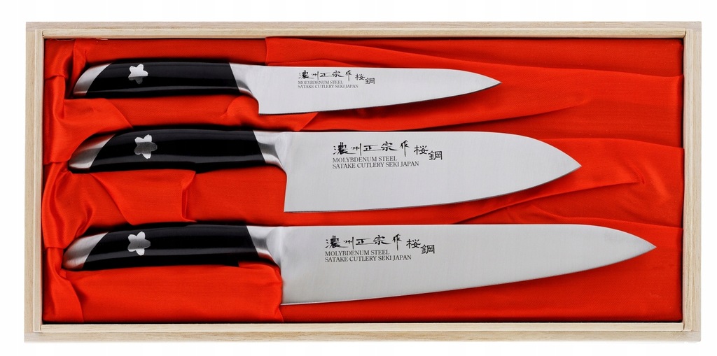 Купить Satake Sakura  из 3 поварских ножей, сантоку и вкус: отзывы .
