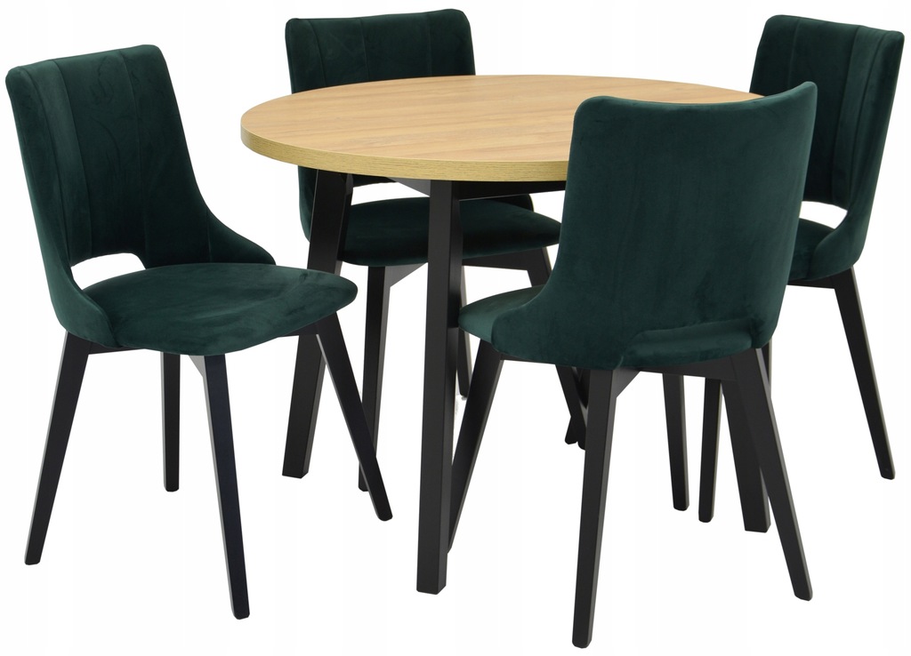 4 krzesła nowoczesne i stół okrągły 100 cm