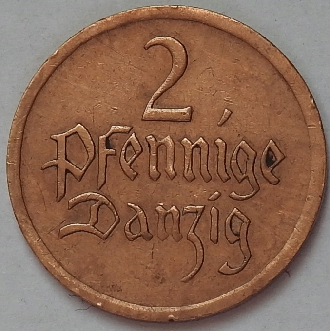 2 fenigi pfennig 1926 Wolne Miasto Gdańsk WMG