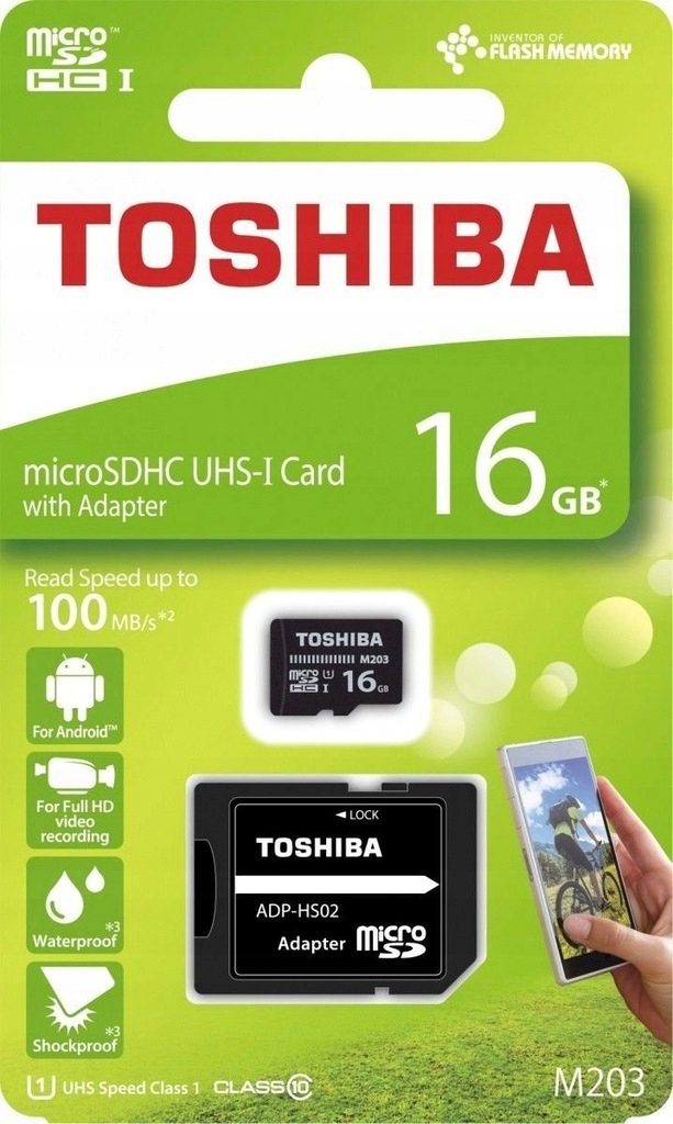 KARTA PAMIĘCI TOSHIBA MICROSD SD CLASS10 16GB