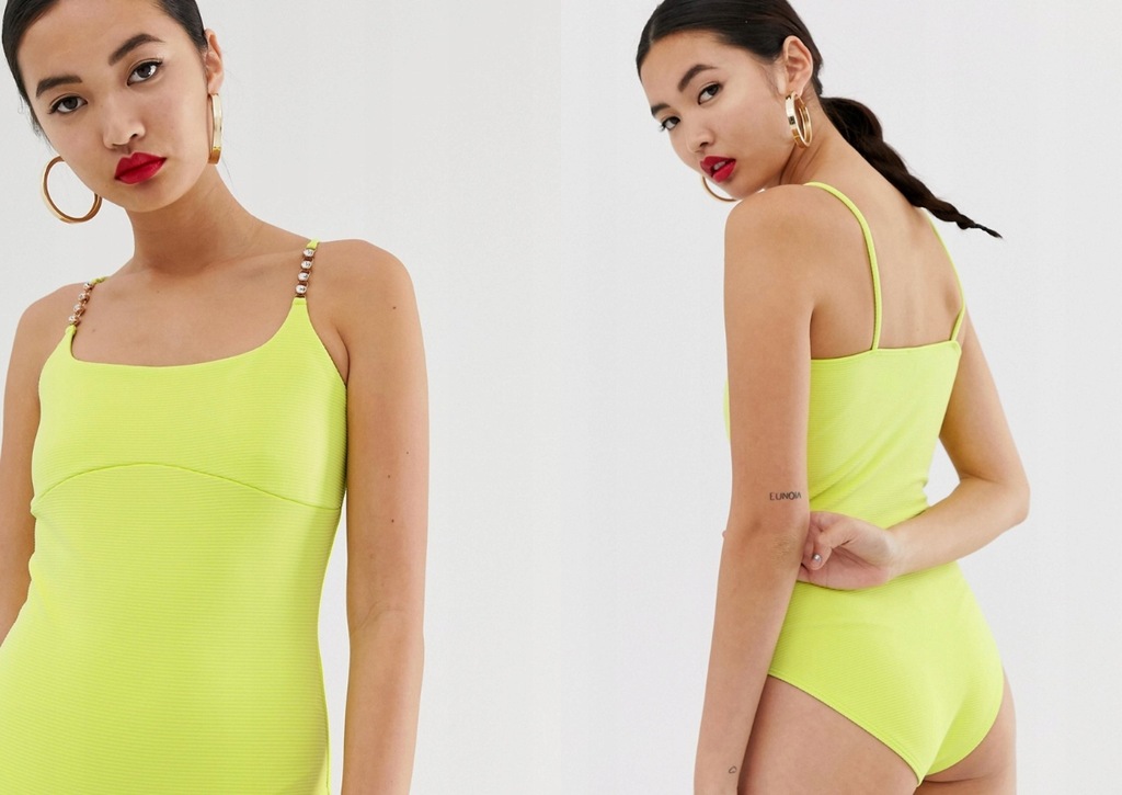 RIVER ISLAND PRĄŻKOWANE BODY NA RAMIĄCZKACH S