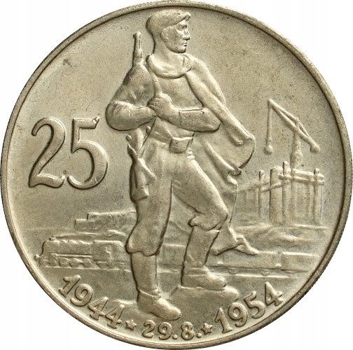 5. Czechosłowacja, 25 koron 1954, żołnierz