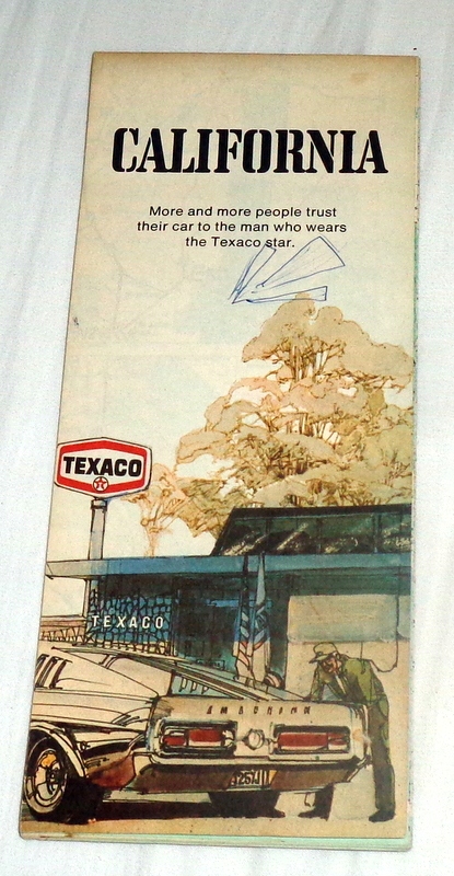California TEXACO Los Angeles-mapa drogowa 1972 r.