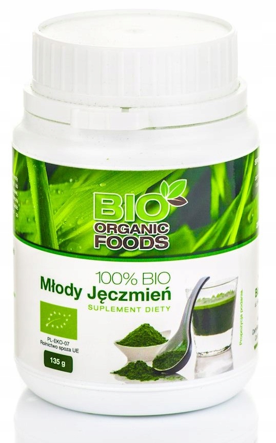 MŁODY JĘCZMIEŃ PROSZEK 100% BIO ORGANIC FOODS 135G