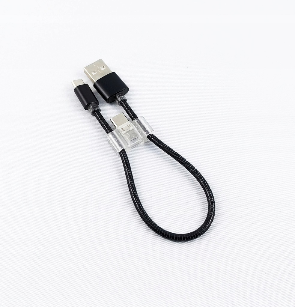 Kabel USB 2w1 microUSB + typ C (KRÓTKI, L=23,5 cm)