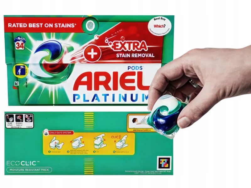 KAPSUŁKI DO PRANIA ARIEL PLATINUM PODS + EXTRA SATIN UNIWERSALNE 34 szt.