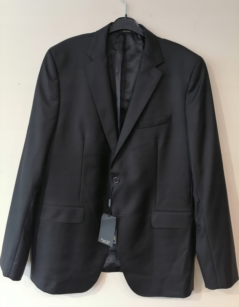 MASSIMO DUTTI 46 CZARNA MARYNARKA WEŁNA N4913