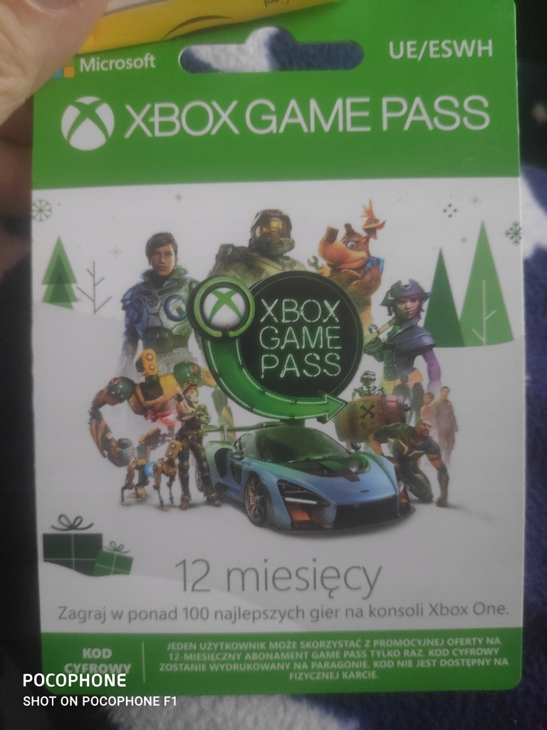 Xbox one game pass kod