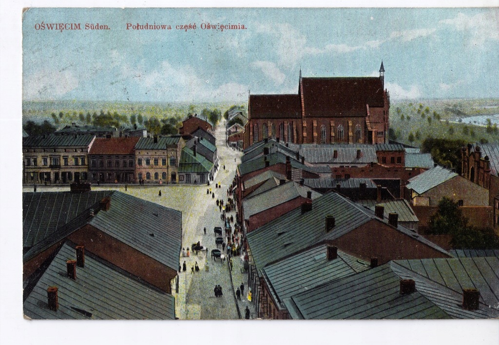Pocztówka Oświęcim południowa część miasta 1916