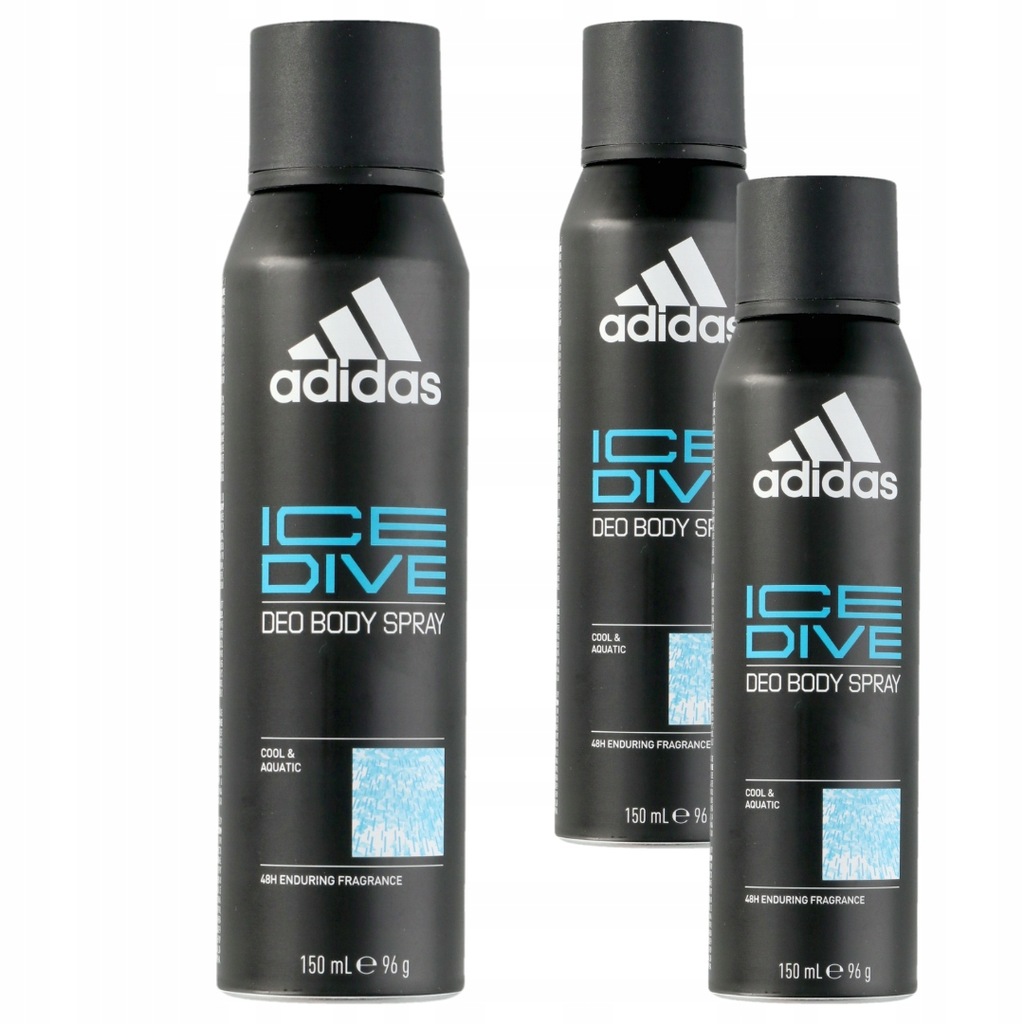 Dezodorant Adidas Spray Ice Dive Dla Mężczyzn w Sprayu 150 ml x 3 sztuki