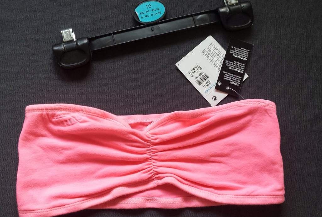 PRIMARK STANIK BRA OPASKA TUBA BANDEAU róż 10(38)